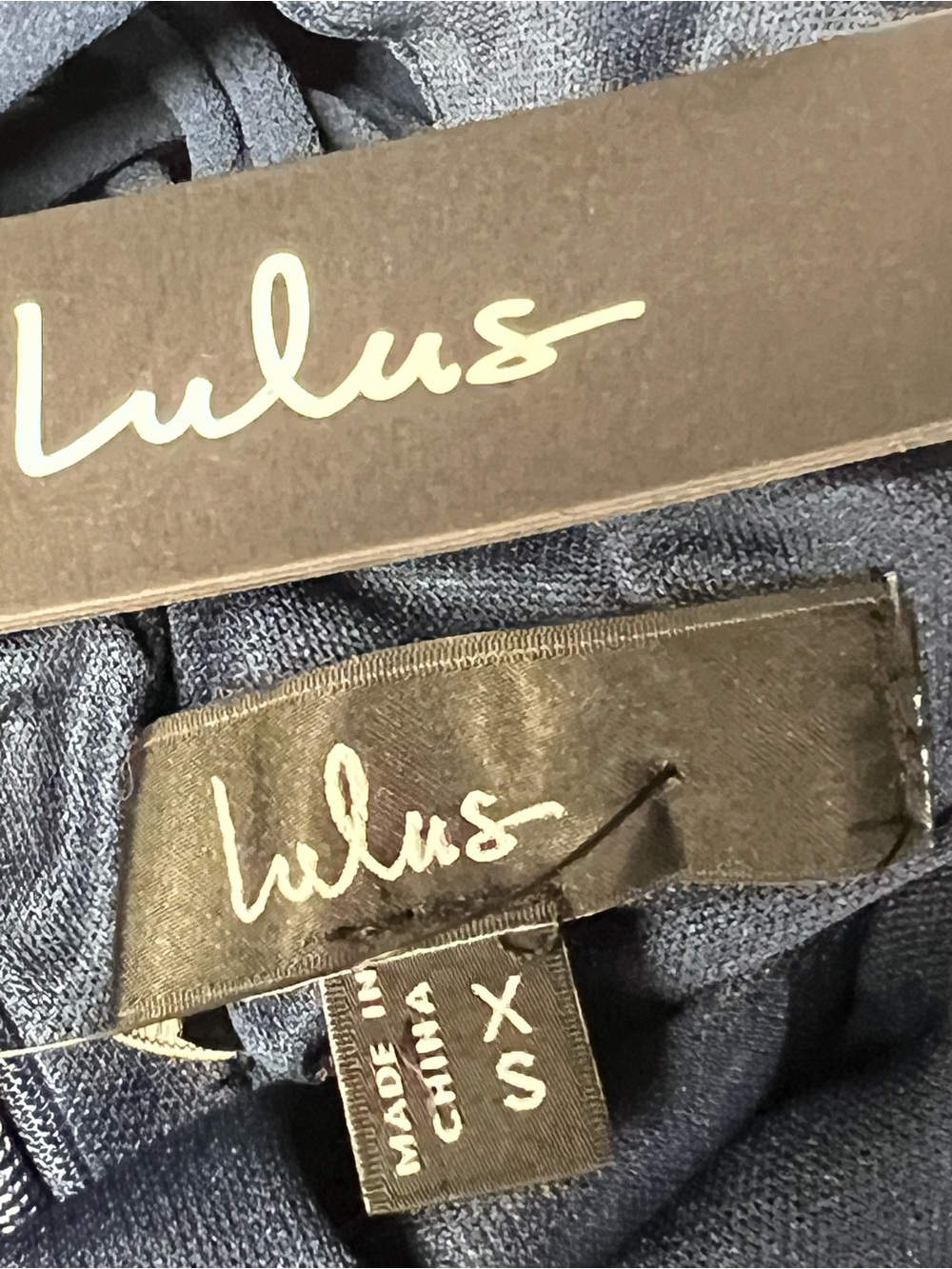 Lulus Priela Dark Navy Ruffled Lace-Up Maxi Dress Evening Gown XS NWT Prom Party - Picture 9 of 11